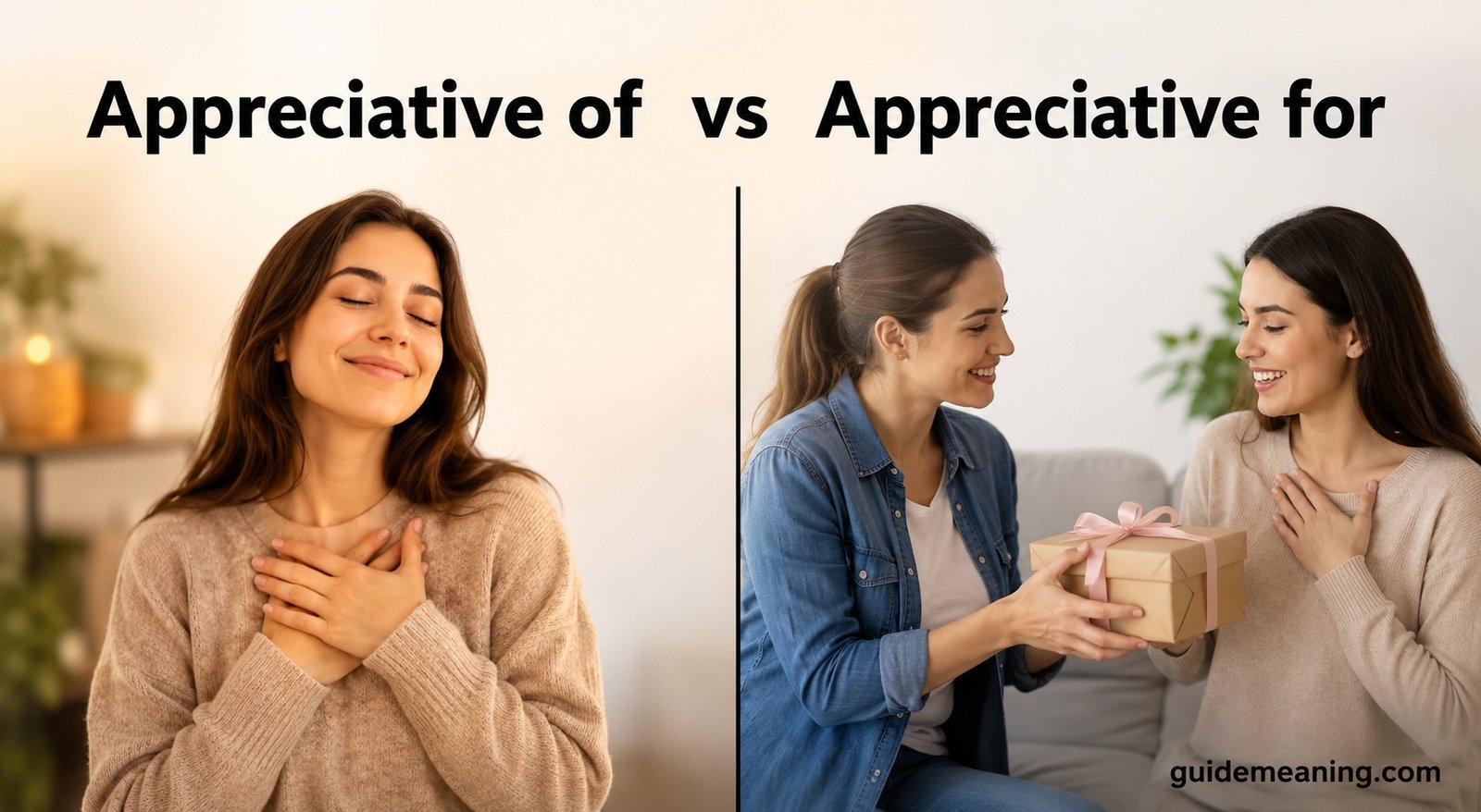 Appreciative of vs Appreciative for