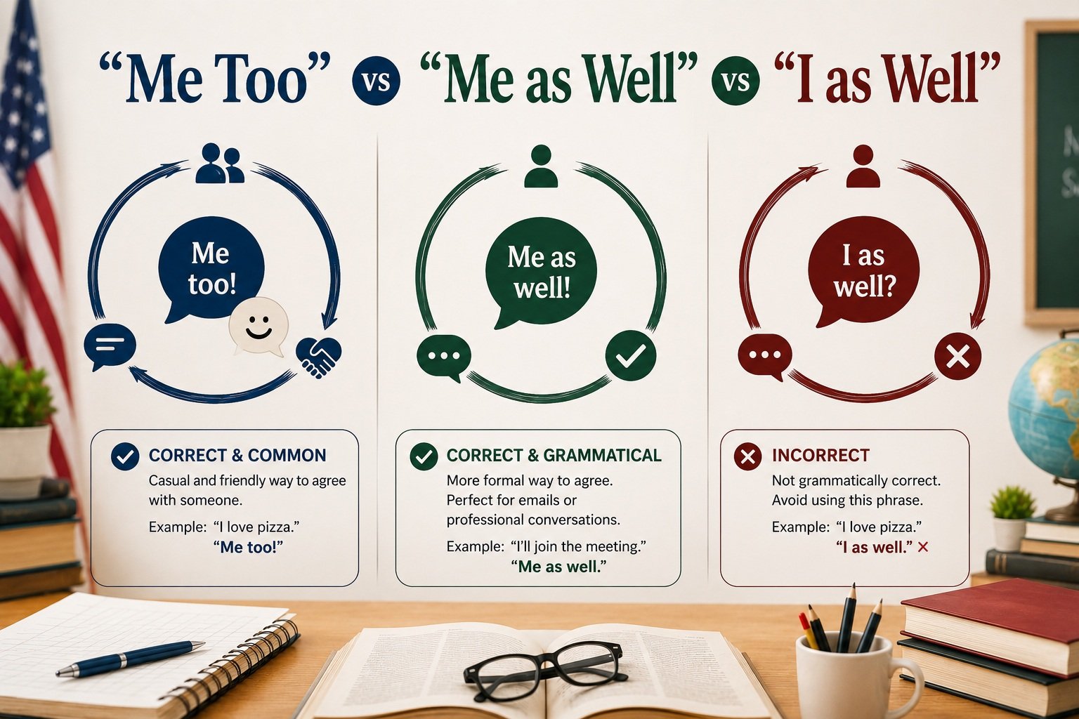“Me Too” vs “Me as Well” vs “I as Well”