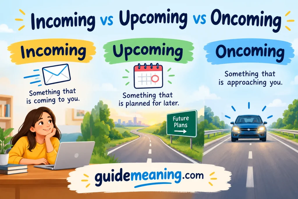 Incoming vs Upcoming vs Oncoming