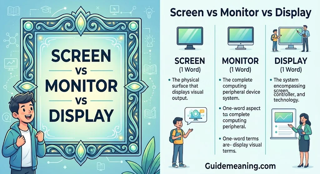 Screen vs Monitor vs Display