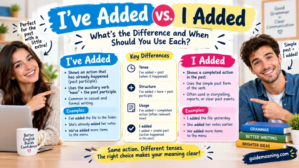 I've Added vs. I Added